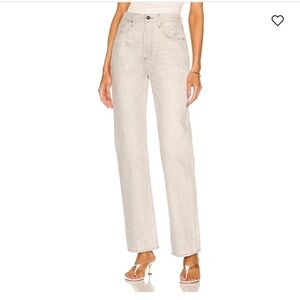 NWT Goldsign Martin Jeans Womens Size 32 in Marbled Grey Organic Cotton Denim